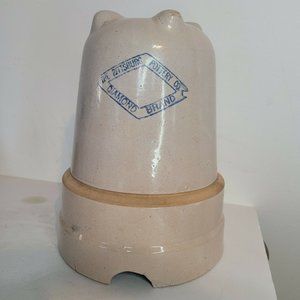 Vtg Stoneware Crock Blue Diamond Pittsburgh Pottery Co. Chicken Feeder/ Waterer